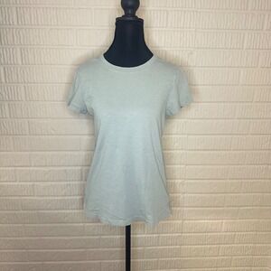 Athleta Favorite 100% Cotton Classic Tee Blue/Green Sz‎ S Basic Crewneck Natural